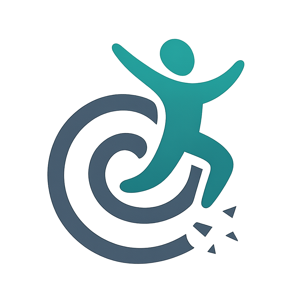 Personnage brisant une spirale et s’échappant symbolisant la libération des addictions et des compulsions